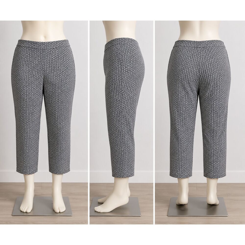 Ruby Road  Womens 20W Plus Black Cropped Pants Stretch Slacks
